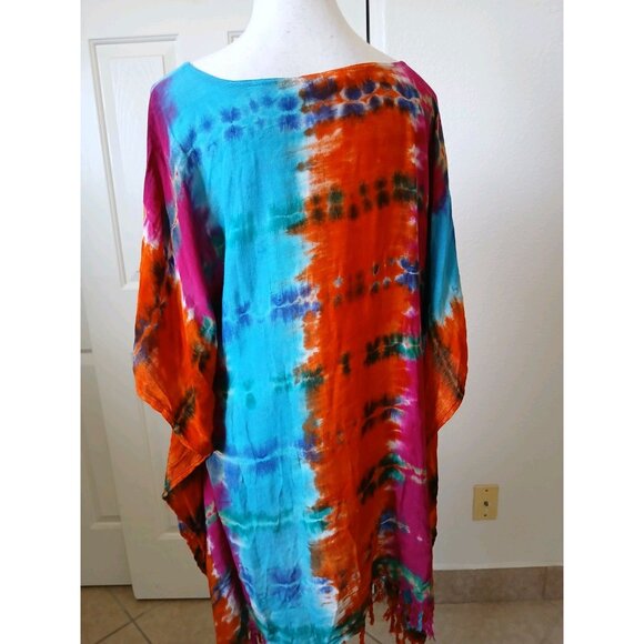 India Boutique Women’s Coverup‎ Free Size Multicolor Embroidery Bohemian Beachy - Picture 2 of 15